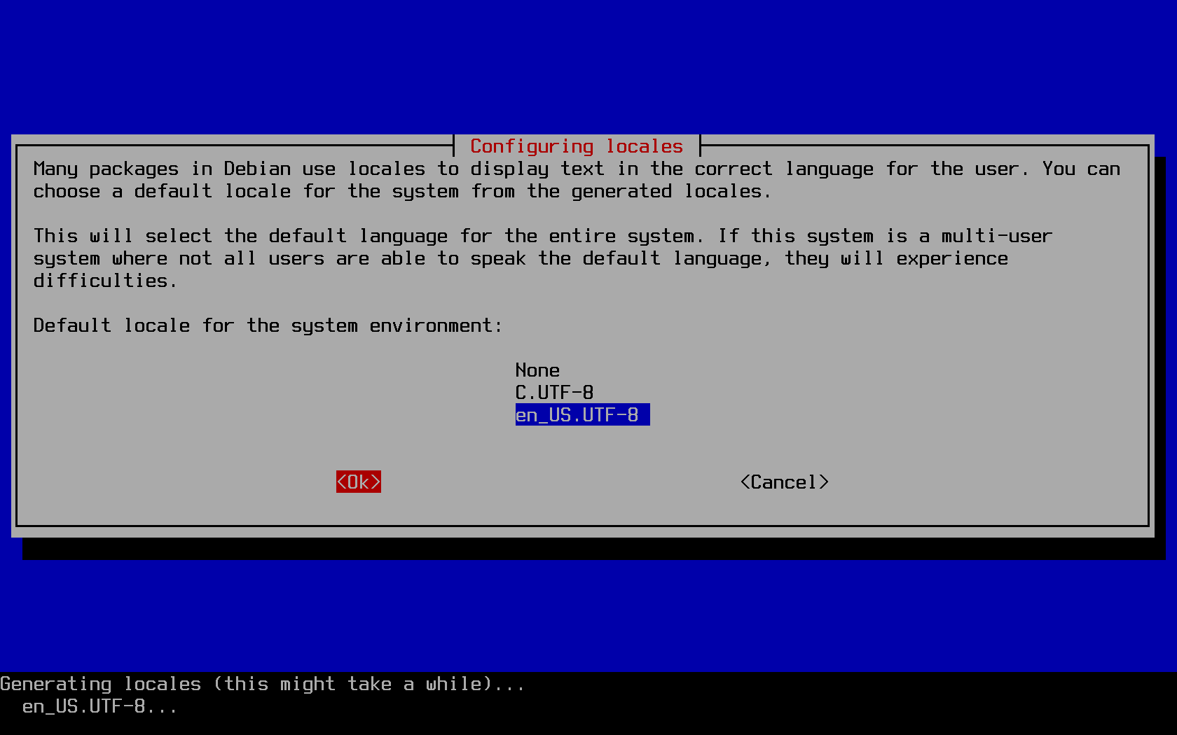Wait a minute as your Pi slowly computes your locale. update locale